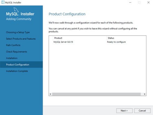 MySQL Workbench Custom install, Configuration