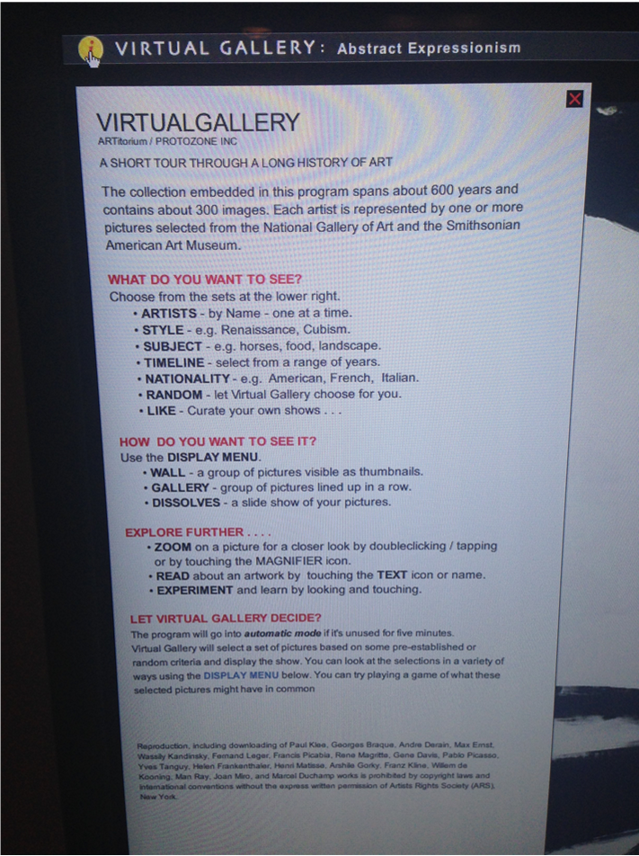 Art gallery website screenshot