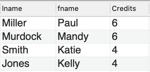 Query 10 result set