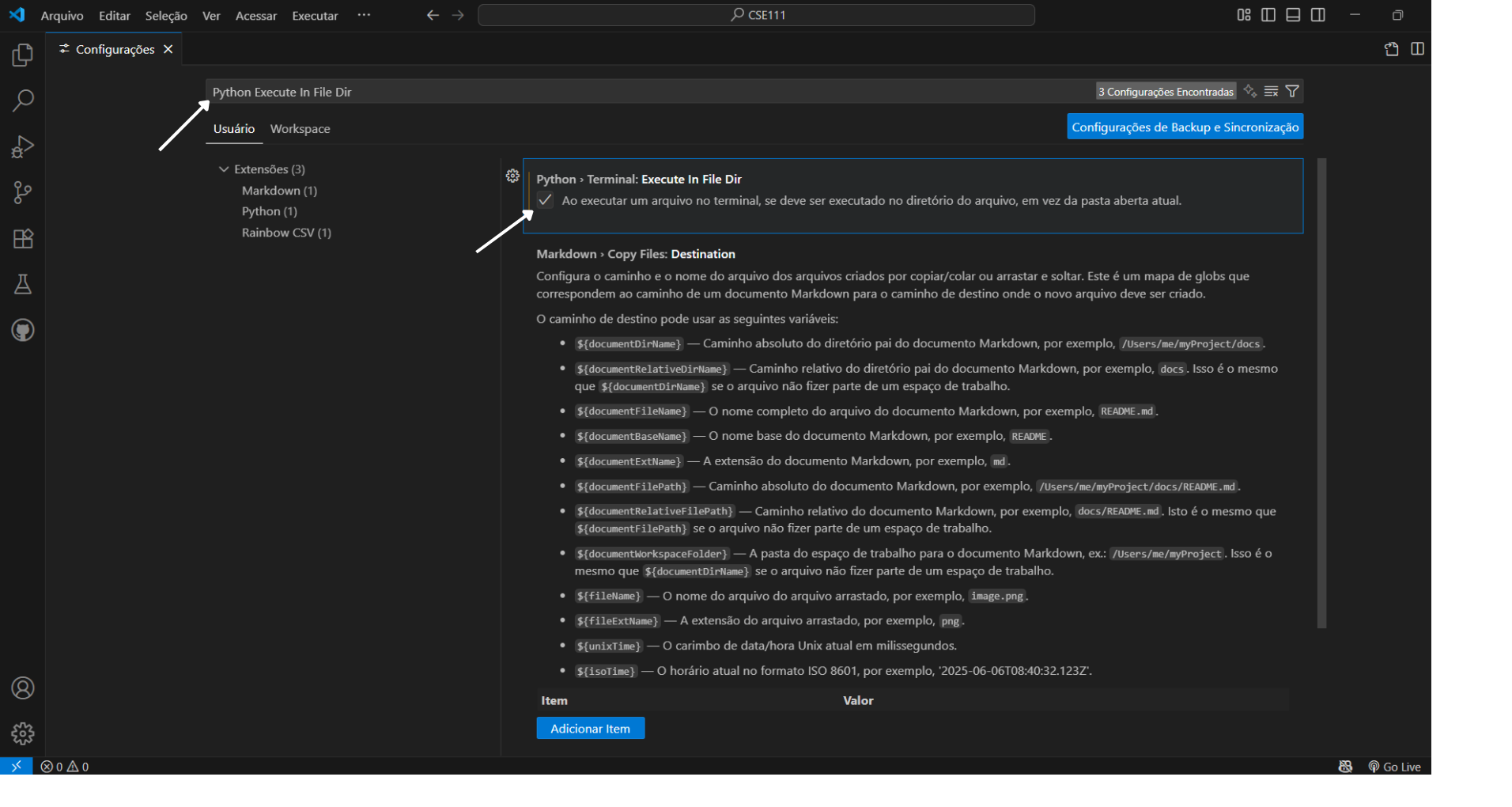 Como encontrar e habilitar a opção Executar Python no Diretório de Arquivos