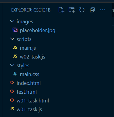 Screenshot of File and Folder Structure