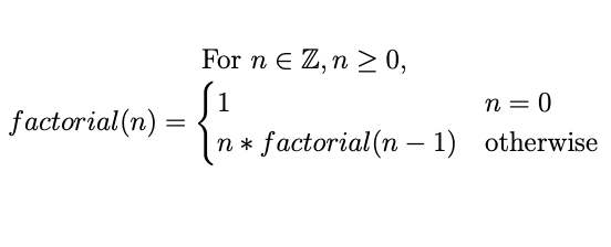 The mathematical representation of the factorial function.