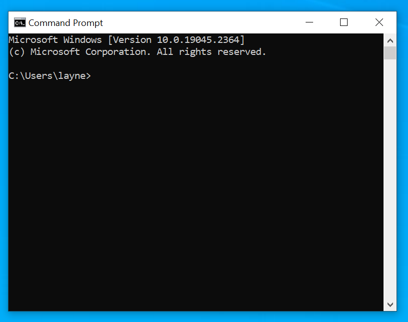 In the command prompt, copy and paste each of the following commands ...