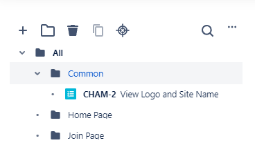 Test case folder structure screen