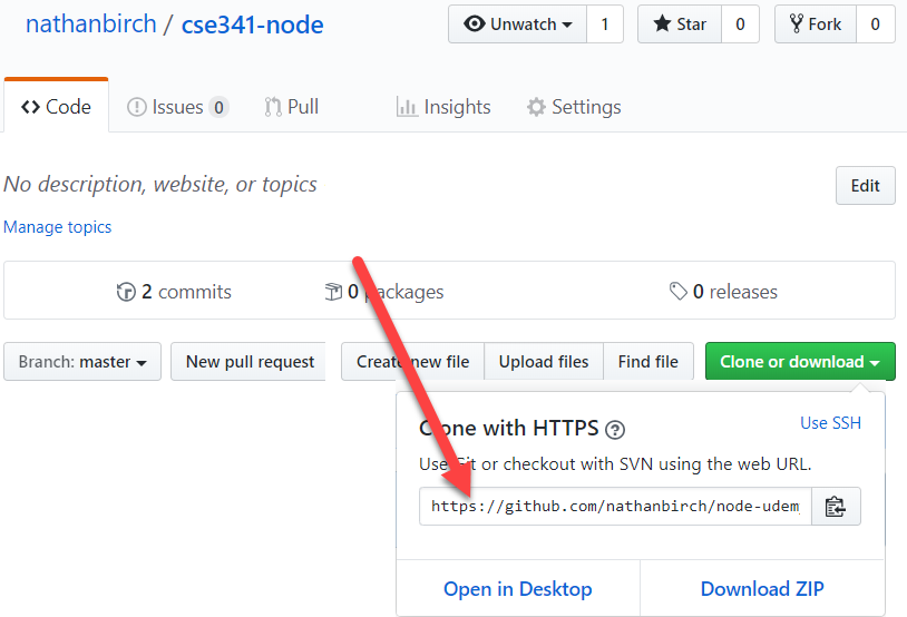 In your terminal, execute "git clone --your url--"