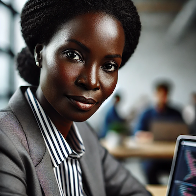 AI rendering of a portrait of Adaora Chukwu