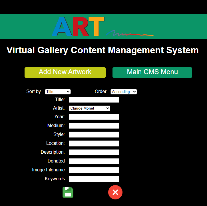 New artwork screenshot