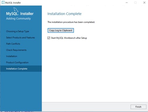 MySQL Workbench Custom install, complete