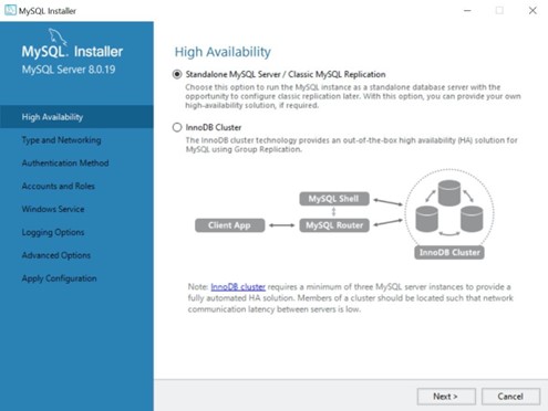 MySQL Workbench Custom install, high availability