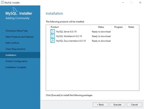 MySQL Workbench Custom install, Installation