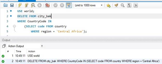 Subquery with WHERE clause