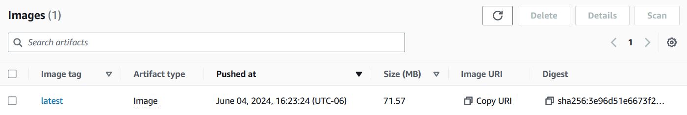 Docker container uploaded to ecr