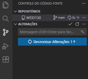 Exibição do botão de sincronização de alterações.