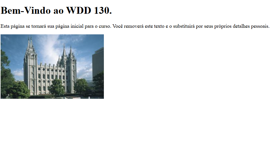 Exemplo de como a página deve aparecer.
