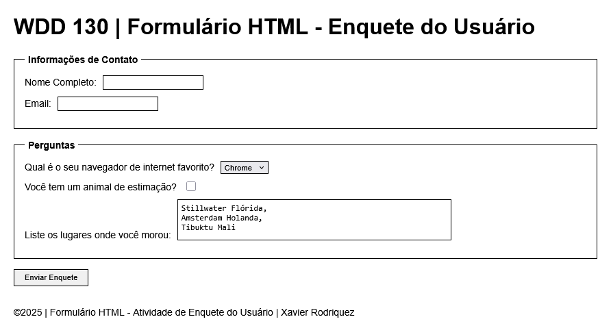 Formulário feio