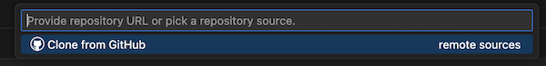 The github URL box.