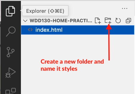 Add New Folder Button in VS Code