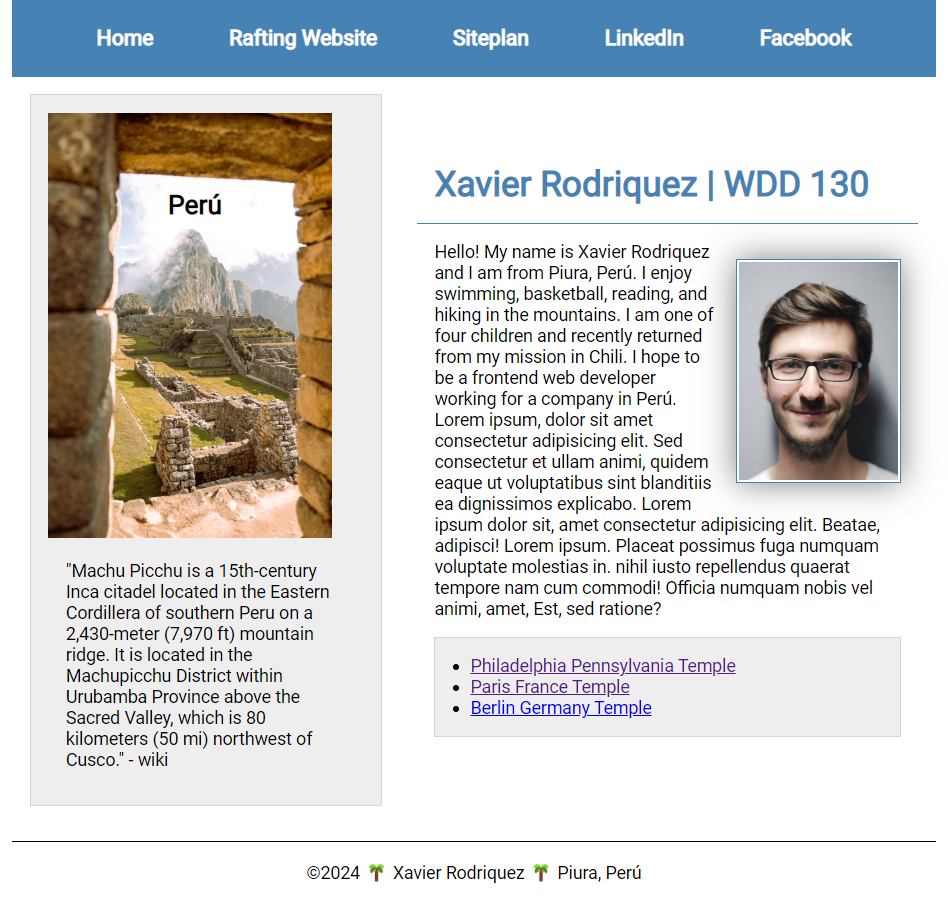 Screenshot of the home page layout with grid.