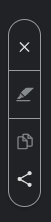 Screenshot of the Church's floating toolbar for sharing.