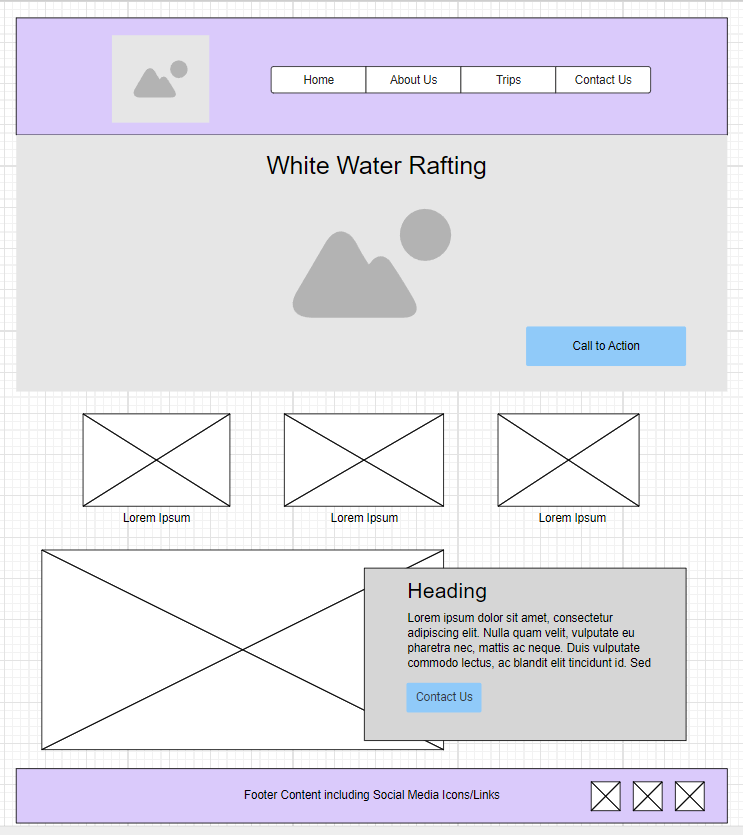 Required Home Page Wireframe Design