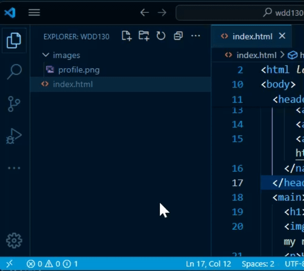 Demonstration of launching Live Server in VS Code.