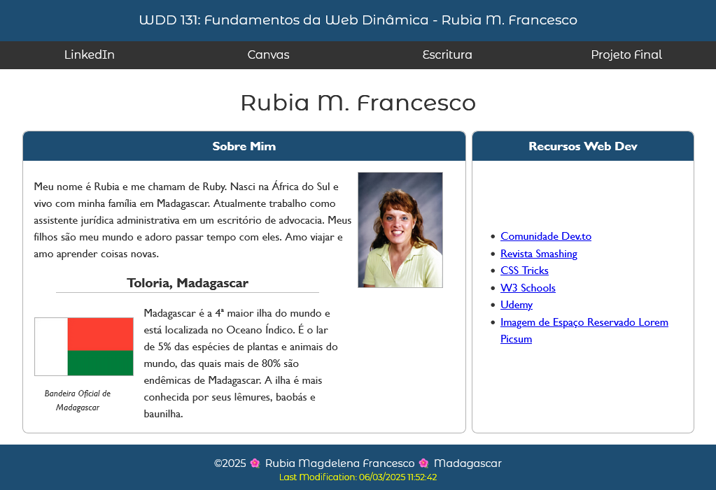 Captura de Tela de Exemplo da Página Inicial