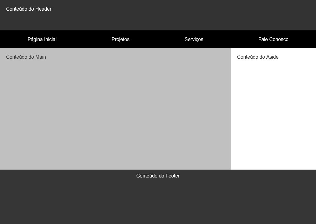 Captura de Tela de Revisão de Layout do HTML e CSS