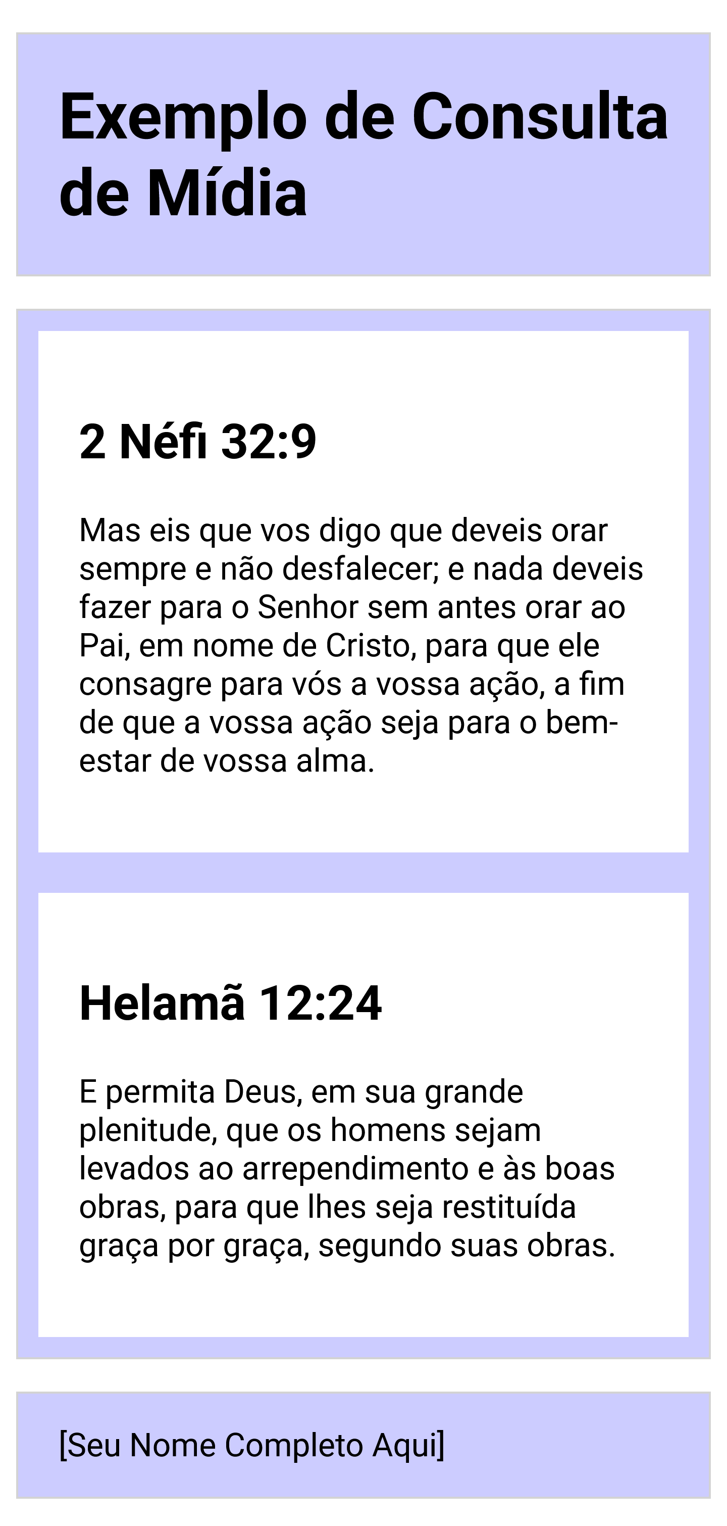 Captura de tela de exemplo de consulta de mídia em visualização móvel.