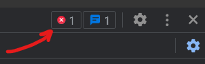 Screenshot of console error icon in DevTools