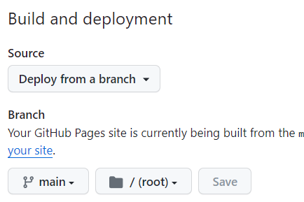 GitHub Pages Settings