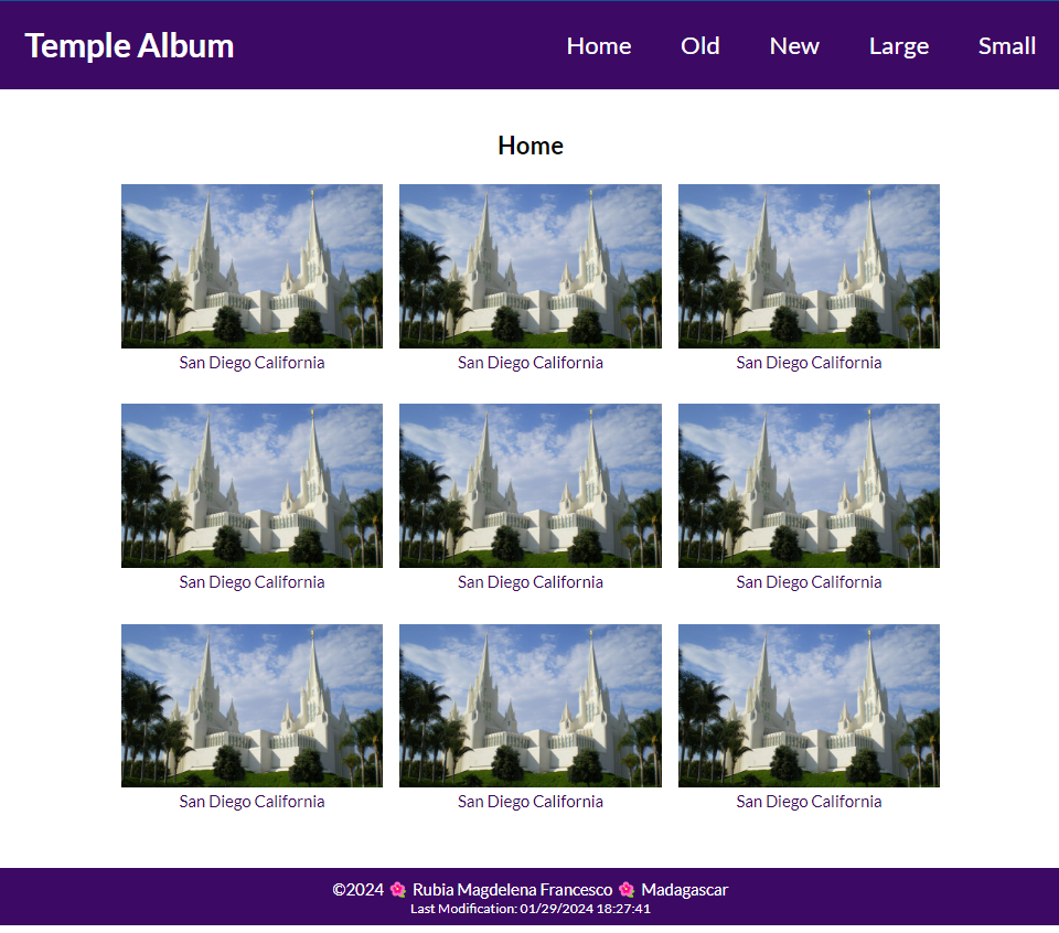 Example Picture Album Page Screenshot - Larger