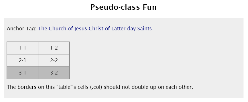 Screenshot of pseudo-class CodePen example