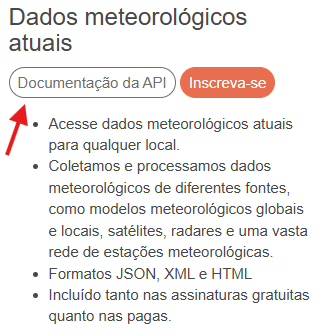 Captura de Tela dos Dados Meteorológicos Atuais da API do OpenWeatherMap