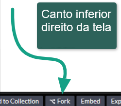 Captura de tela do botão Fork no CodePen
