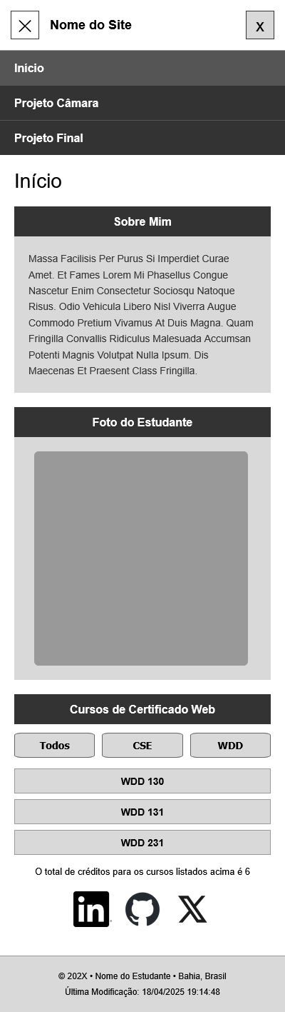 Captura de Tela da Página de Exemplo