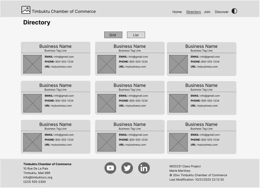 Chamber Desktop Wireframe