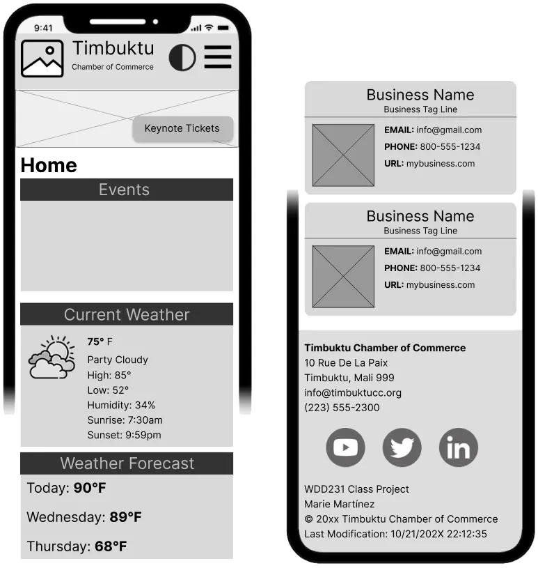 Chamber Mobile Wireframe