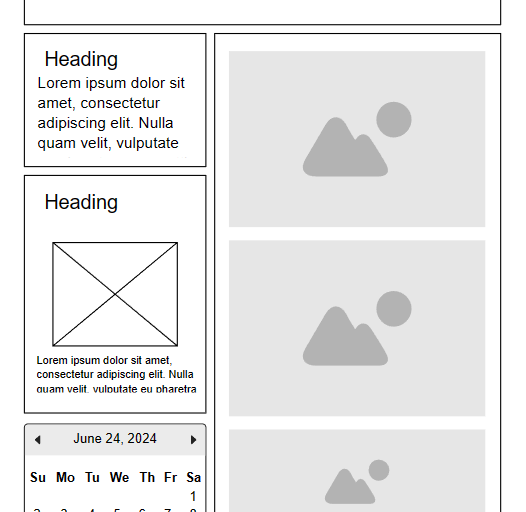 Wireframe Example of Discover Page Layout.